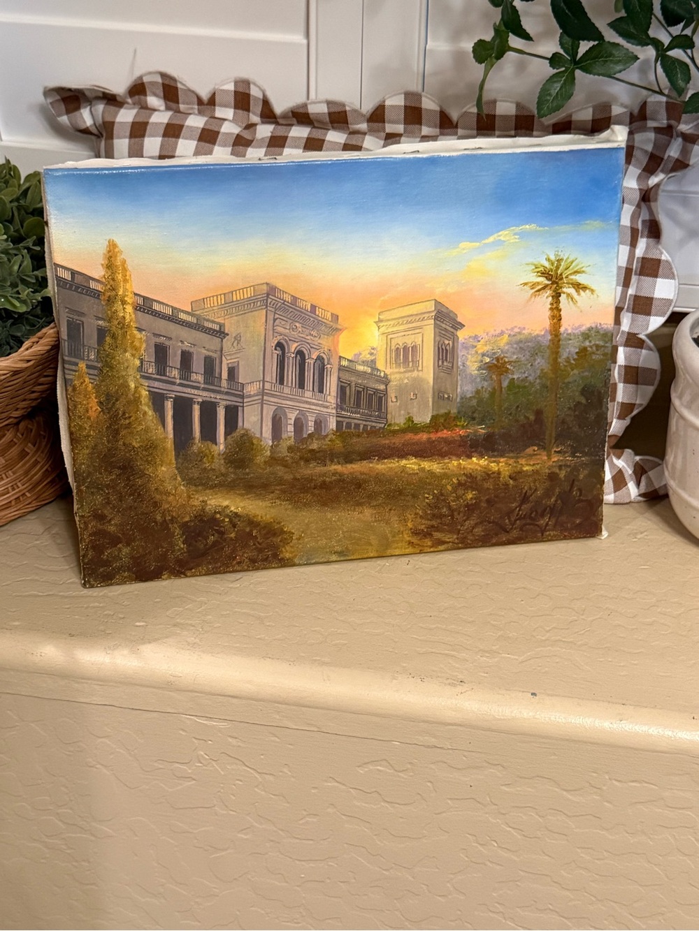 Vintage Signed Livadia Palace Oil Painting 12x16 (unframed)
